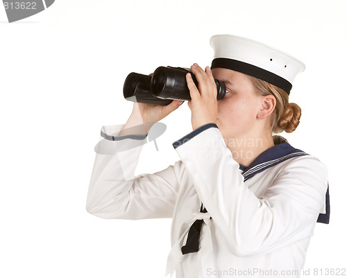 Image of navy seaman with binoculars