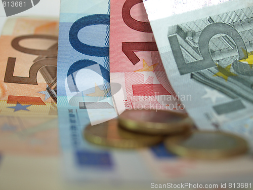 Image of Euro note and coin