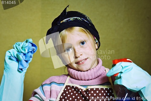 Image of Little cleaning lady