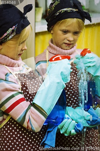 Image of Little cleaning lady