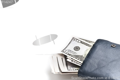 Image of Leather wallet with cash