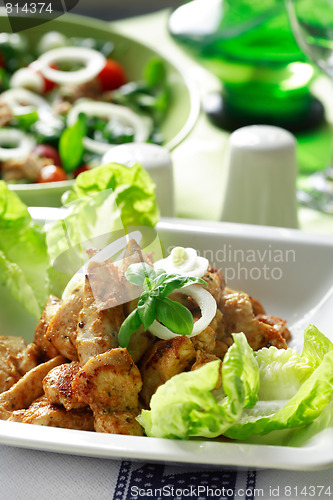 Image of Chicken stripes with salad