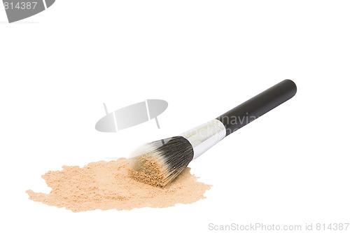 Image of Round black make-up brush with powder