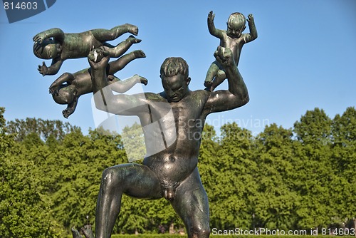 Image of Sculpture Detail in a Park of Oslo, Norway