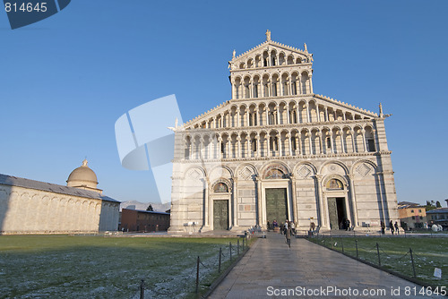 Image of Light snow in Piazza dei Miracoli, Pisa, Italy
