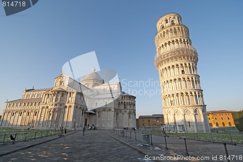 Image of Light snow in Piazza dei Miracoli, Pisa, Italy