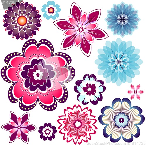 Image of Collection abstract flowers 