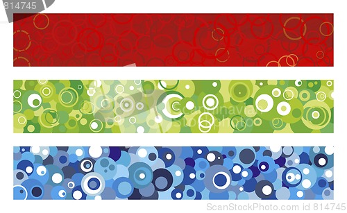 Image of Three banners with circles