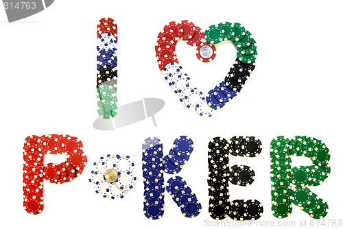 Image of creative chips, I love poker