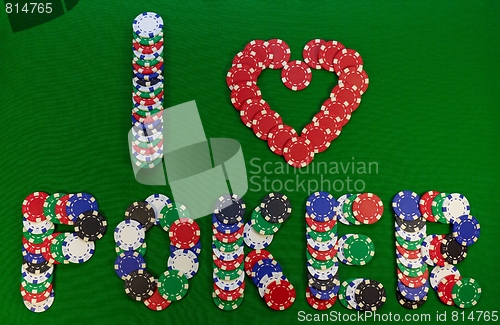 Image of creative chips, I love poker