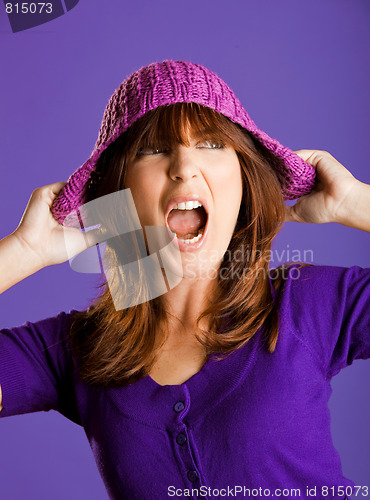 Image of Beautiful woman yelling