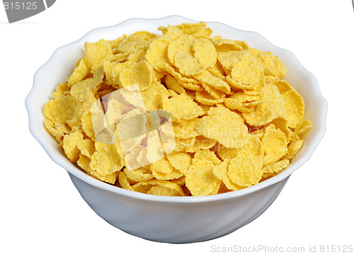 Image of cornflakes in a white cup