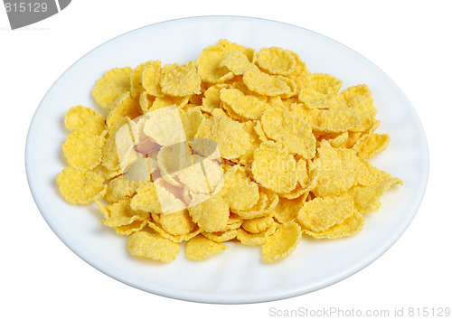 Image of cornflakes in a white plate