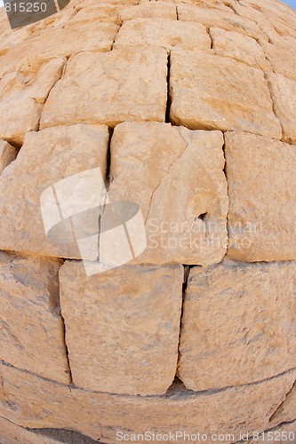 Image of Convex ancient stone wall texture