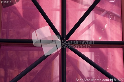 Image of Building Support Bars with Pink Background
