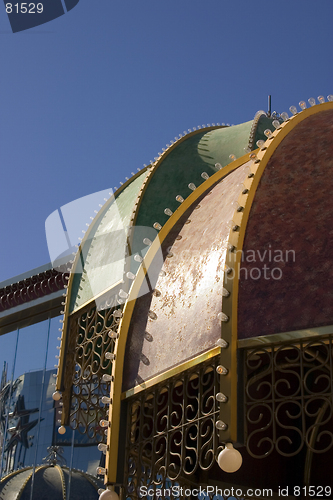 Image of Metal Umbrella with Bulbs and Lights in Las Vegas