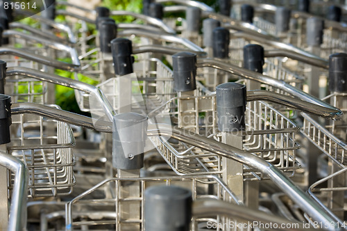 Image of airport trolleys