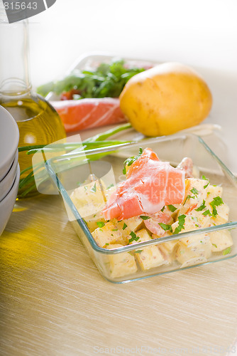 Image of parma ham and potato salad