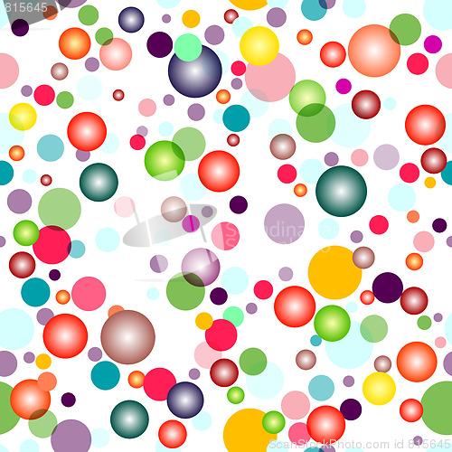 Image of Seamless white pattern with balls