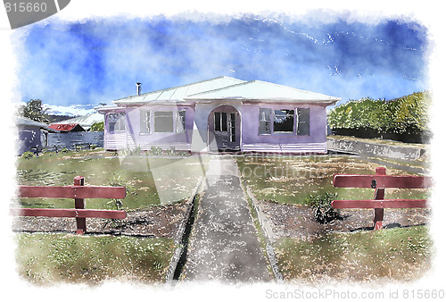 Image of water color house