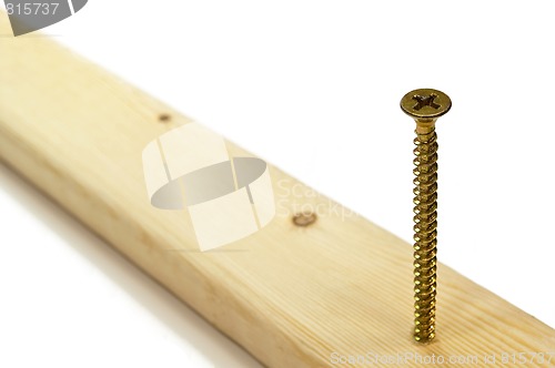 Image of Phillips screw in wood.