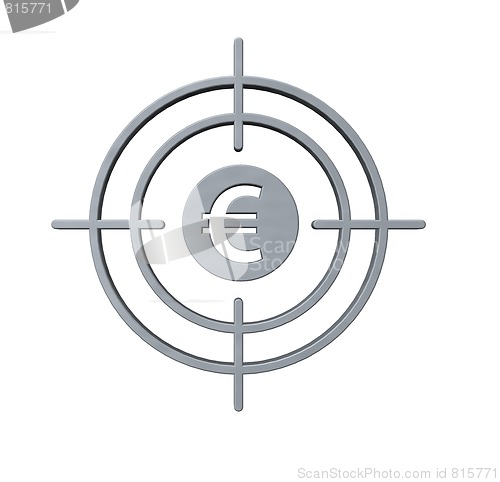 Image of gun sight with euro symbol