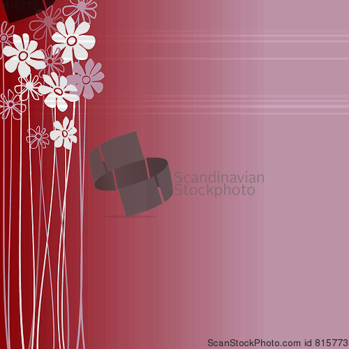 Image of Creative Design With Flowers on a Burgundy Background