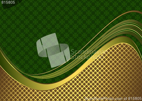 Image of Elegant green and golden card 