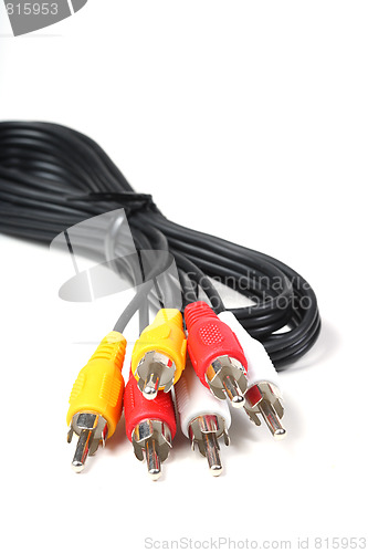 Image of RGB cable isolated on the white background