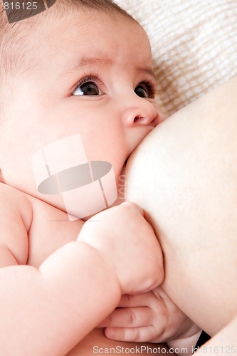 Image of Baby breastfeeding