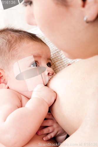 Image of Baby breastfeeding