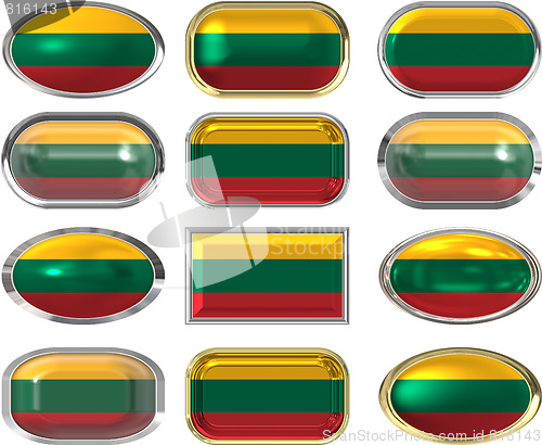 Image of twelve buttons of the Flag of LIthuania