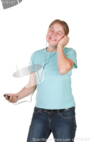 Image of girl singing dancing with mp3