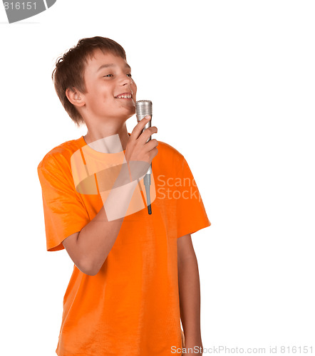 Image of boy singing karaoke