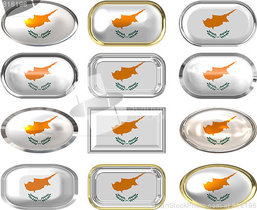 Image of twelve buttons of the Flag of Cyprus