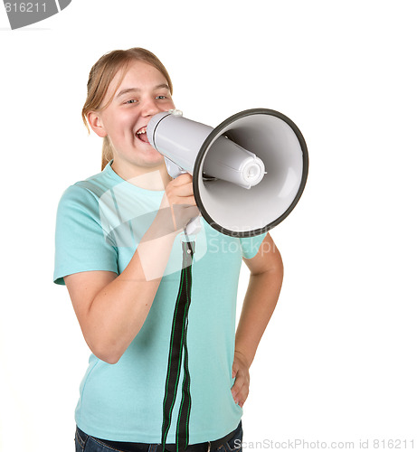 Image of teenage girl with megaphone