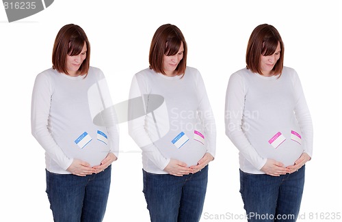 Image of Pregnant Mother Blue and Pink Name Tags