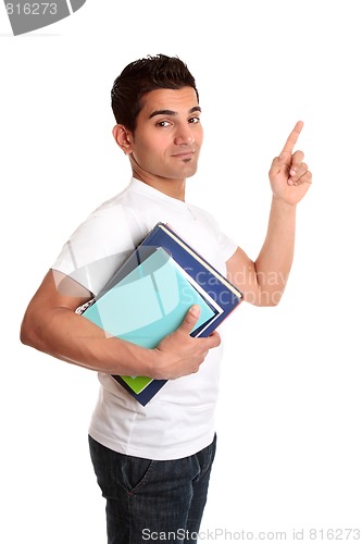 Image of University Student Pointing his finger