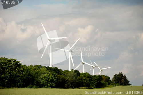 Image of Landscape and wind turbines