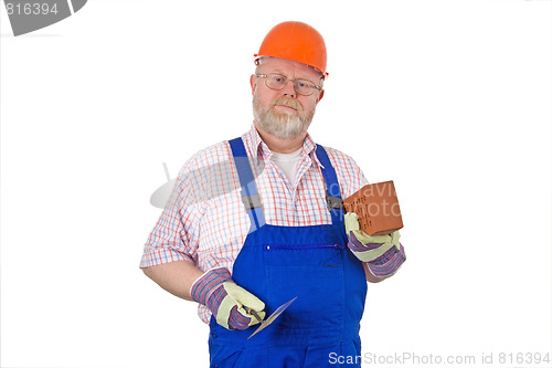 Image of Bricklayer with trowel