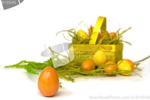 Image of Easter eggs and basket