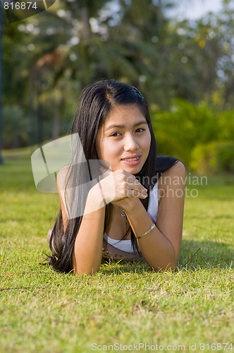 Image of asian beauty in the park