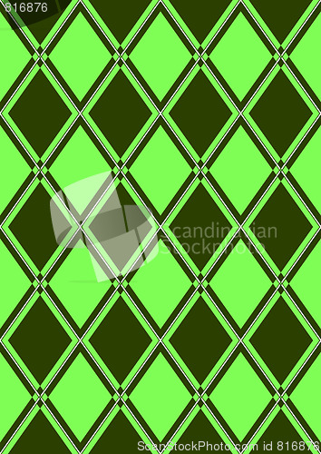 Image of Seamless Pattern In Green Rhombuses 