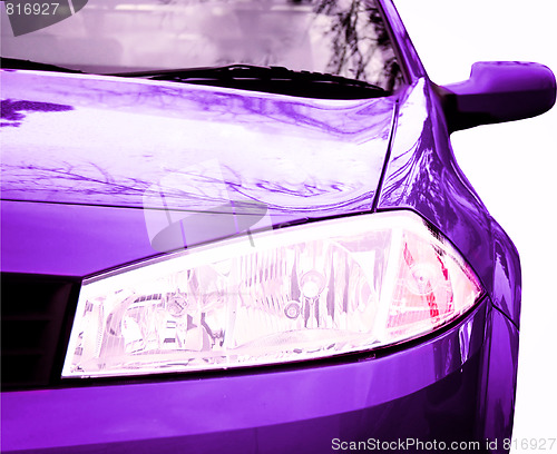 Image of Pink Sport Car - Front side, half