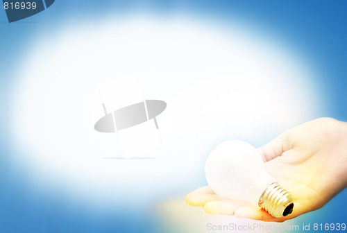 Image of Background with lit lightbulb