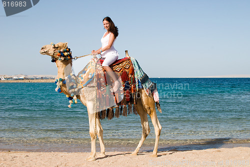 Image of woman on camel