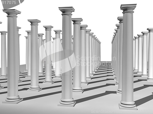 Image of monochromic image of classic columns