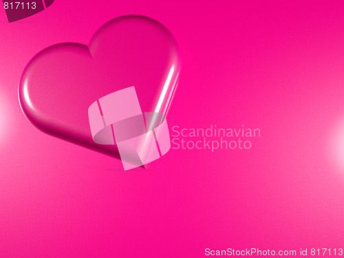 Image of 3d rendered stylized image of pink pearl heart