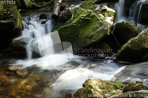 Image of   waterfall on mountains river