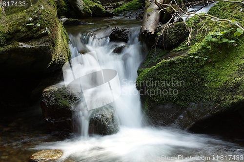 Image of   waterfall on mountains river